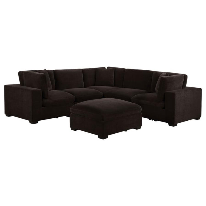 Coaster Lakeview 5-piece Upholstered Modular Sectional Chocolate - Bed & Sofa Hub