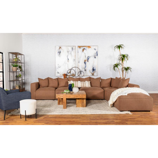 Coaster Jennifer 6-piece Upholstered Modular Sectional Terracotta - Bed & Sofa Hub