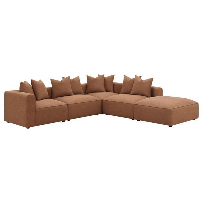 Coaster Jennifer 6-piece Upholstered Modular Sectional Terracotta - Bed & Sofa Hub