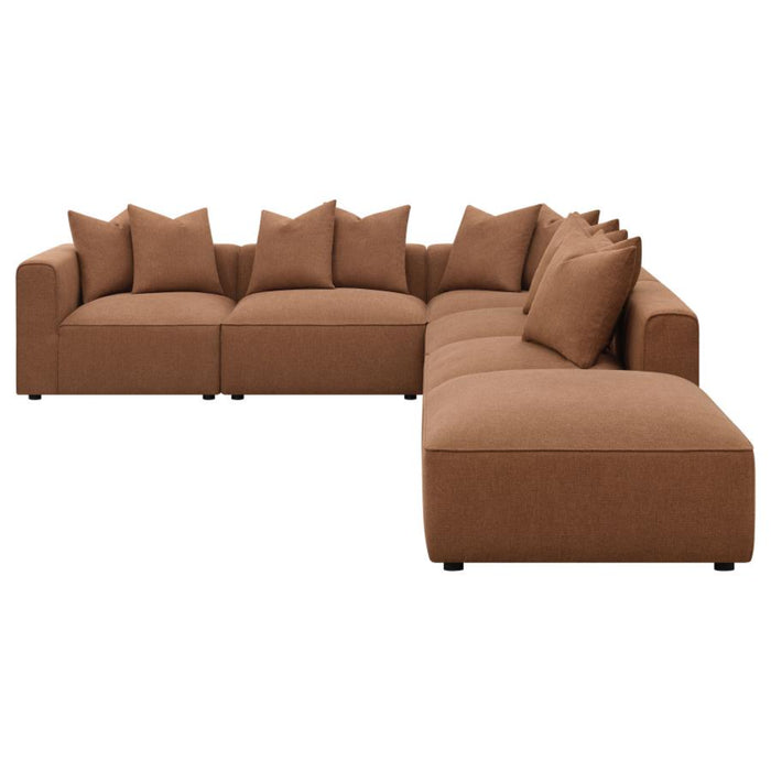 Coaster Jennifer 6-piece Upholstered Modular Sectional Terracotta - Bed & Sofa Hub