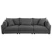 Coaster Sasha 3-Piece Upholstered Sofa Barely Black - Bed & Sofa Hub