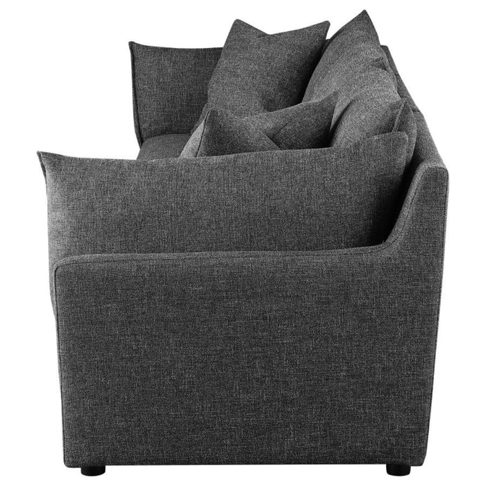 Coaster Sasha 3-Piece Upholstered Sofa Barely Black - Bed & Sofa Hub