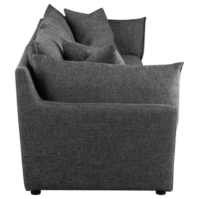 Coaster Sasha 3-Piece Upholstered Sofa Barely Black - Bed & Sofa Hub