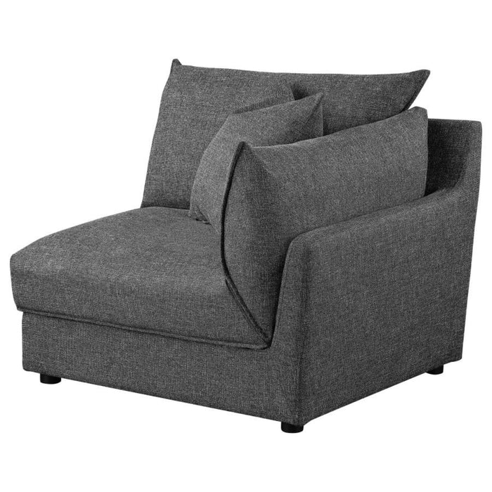 Coaster Sasha 3-Piece Upholstered Sofa Barely Black - Bed & Sofa Hub