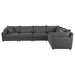 Coaster Sasha 6-Piece Upholstered Modular Sectional Barely Black - Bed & Sofa Hub