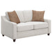 Coaster Christine 3-piece Upholstered Sloped Arm Sofa Living Room Set Beige - Bed & Sofa Hub