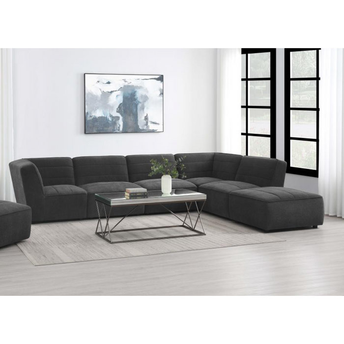 Coaster Sunny 6-piece Upholstered Modular Sectional Sofa Charcoal - Bed & Sofa Hub