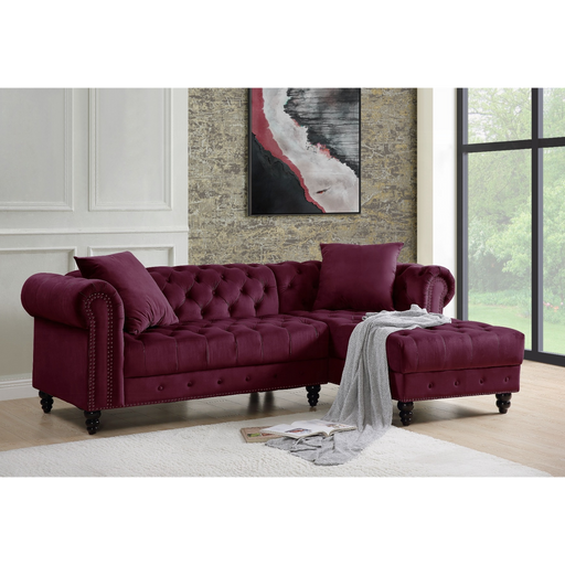 ACME Adnelis Sectional Sofa W/2 Pillows - Bed & Sofa Hub