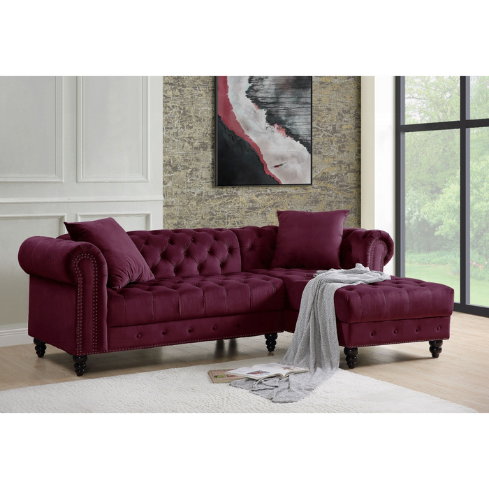 ACME Adnelis Sectional Sofa W/2 Pillows - Bed & Sofa Hub