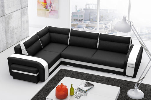 Maxima House Sectional Sleeper Sofa AMBROSE Faux leather with storage MIR044 - Bed & Sofa Hub