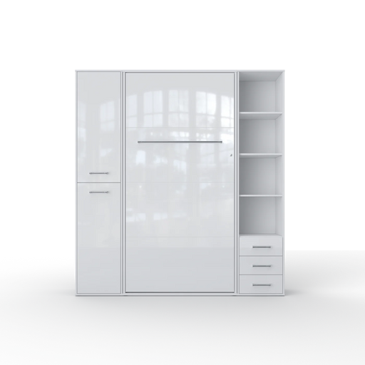 Maxima House Vertical Murphy Bed Invento, European Queen Size with Mattress and 2 Storage Cabinets - Bed & Sofa Hub