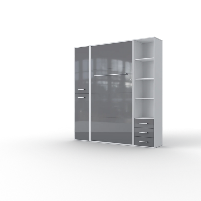 Maxima House Vertical Murphy Bed Invento, European Queen Size with Mattress and 2 Storage Cabinets - Bed & Sofa Hub