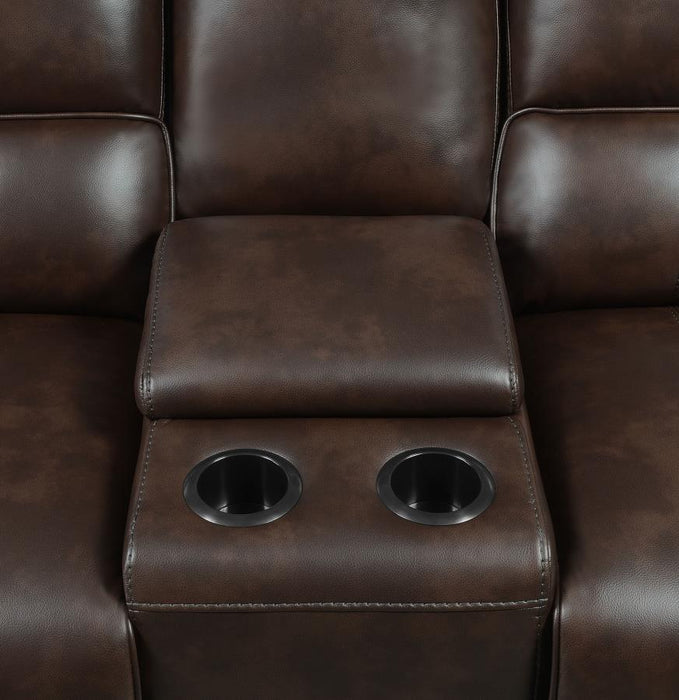 Coaster Brunson 3-piece Upholstered Reclining Sectional Sofa Brown - Bed & Sofa Hub