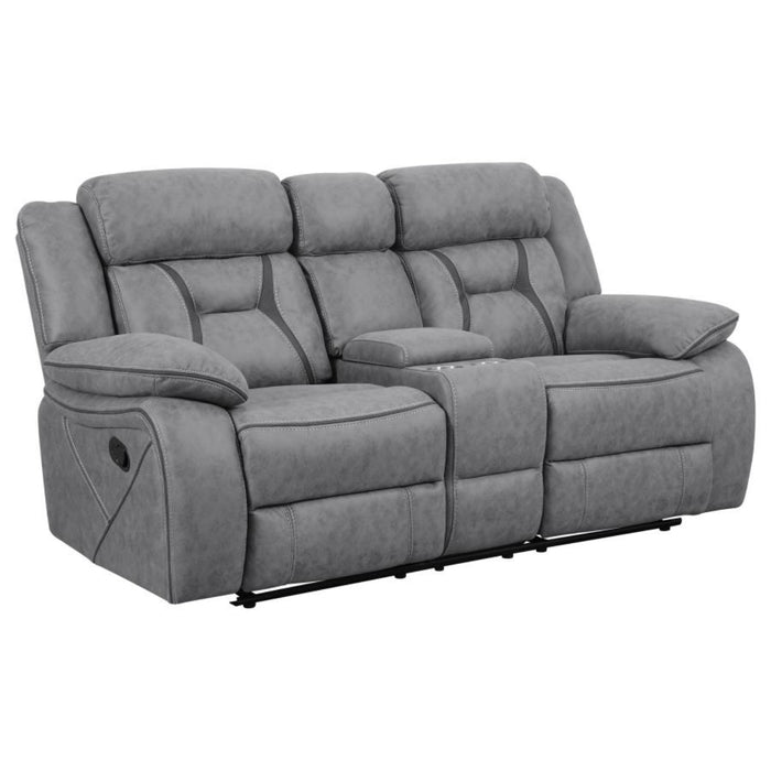 Coaster Higgins 3-piece Upholstered Motion Reclining Sofa Living Room Set Grey - Bed & Sofa Hub