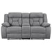 Coaster Higgins 3-piece Upholstered Motion Reclining Sofa Living Room Set Grey - Bed & Sofa Hub