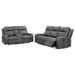 Coaster Raelynn 2-piece Upholstered Reclining Sofa Living Room Set Grey - Bed & Sofa Hub