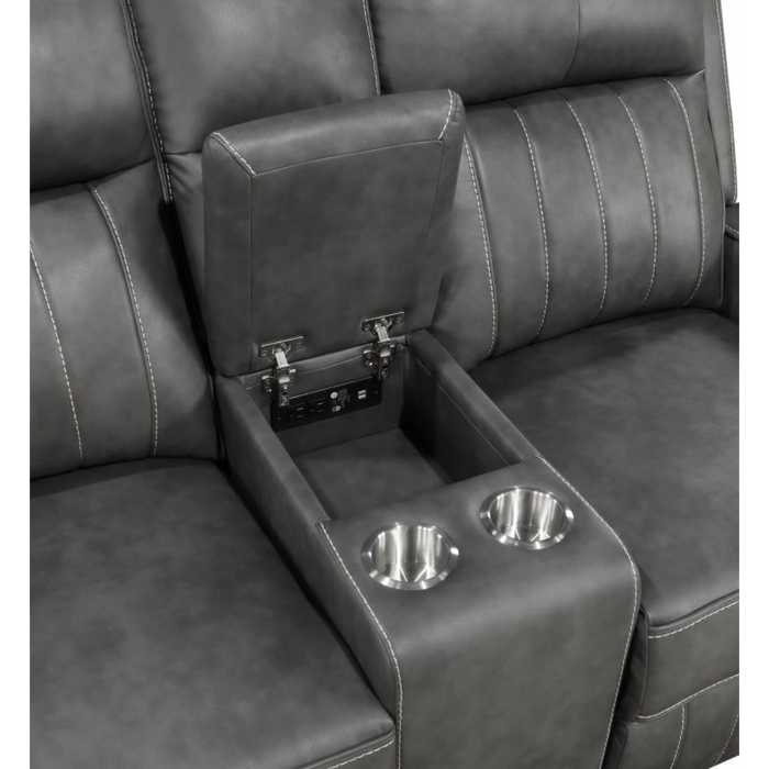 Coaster Raelynn 2-piece Upholstered Reclining Sofa Living Room Set Grey - Bed & Sofa Hub