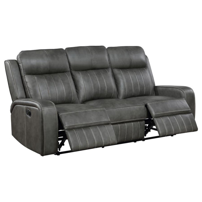 Coaster Raelynn 3-piece Upholstered Reclining Sofa Living Room Set Grey - Bed & Sofa Hub