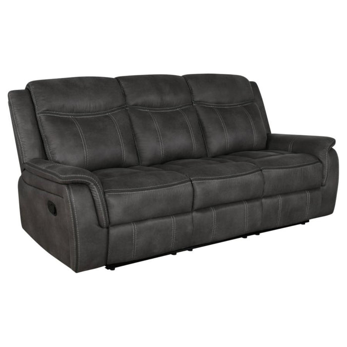 Coaster Lawrence 3-piece Upholstered Reclining Sofa Living Room Set Charcoal - Bed & Sofa Hub