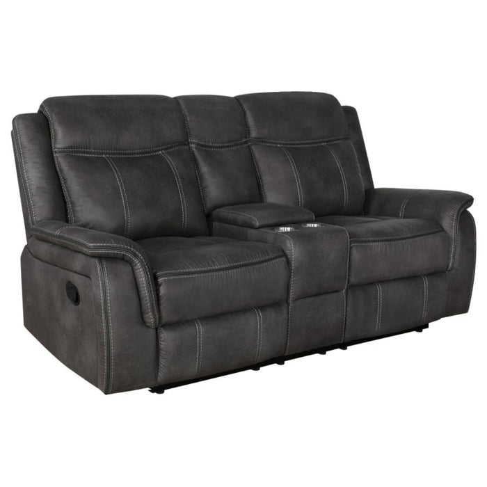 Coaster Lawrence 3-piece Upholstered Reclining Sofa Living Room Set Charcoal - Bed & Sofa Hub