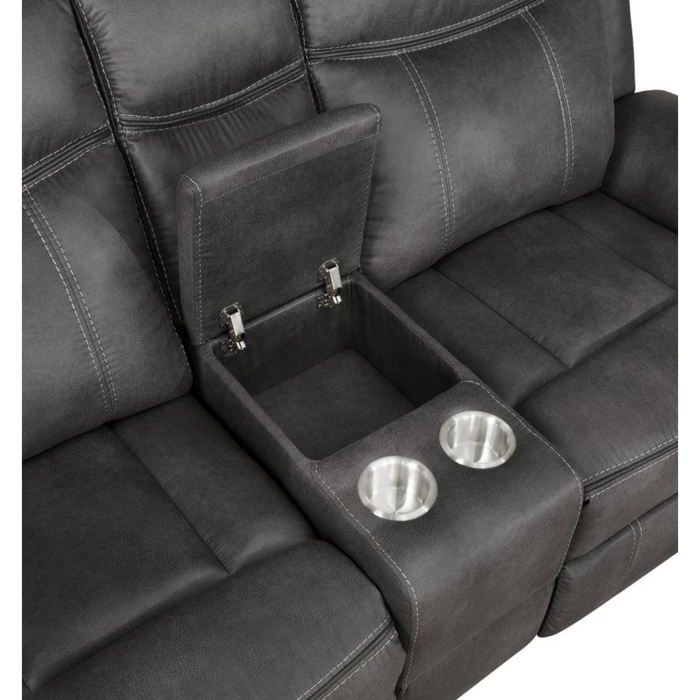 Coaster Lawrence 3-piece Upholstered Reclining Sofa Living Room Set Charcoal - Bed & Sofa Hub