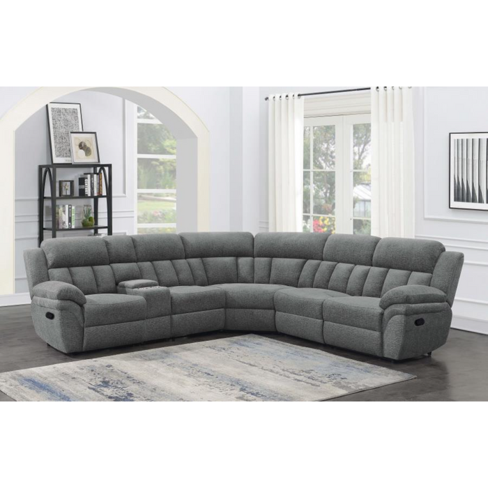 Coaster  Bahrain 6-piece Modular Reclining Sectional Sofa Charcoal - Bed & Sofa Hub
