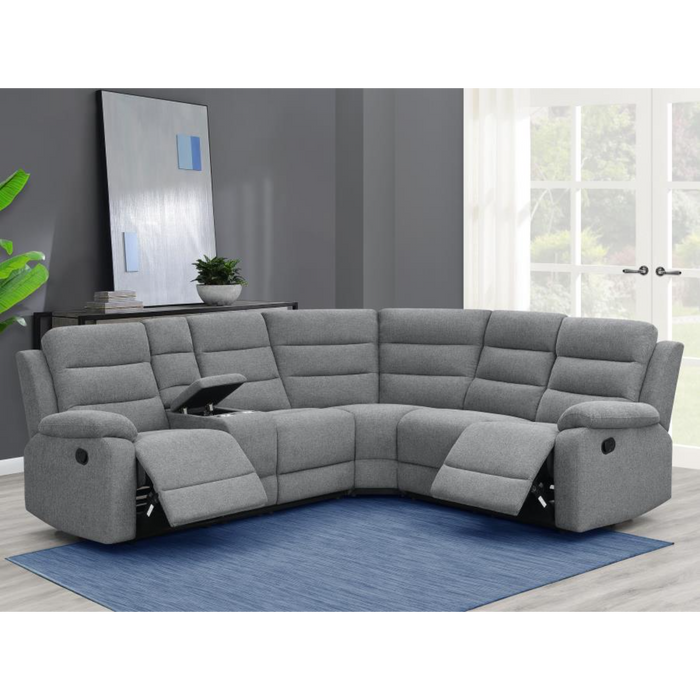 Coaster David Upholstered Reclining Sectional Sofa Smoke - Bed & Sofa Hub