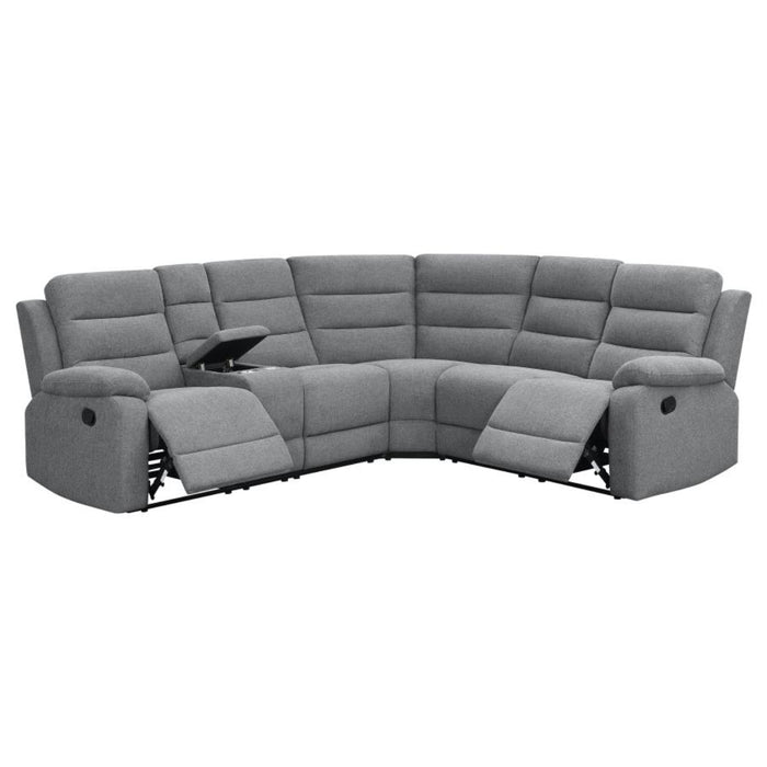 Coaster David Upholstered Reclining Sectional Sofa Smoke - Bed & Sofa Hub