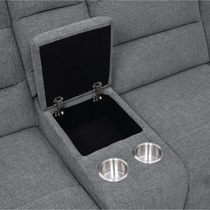 Coaster David Upholstered Reclining Sectional Sofa Smoke - Bed & Sofa Hub