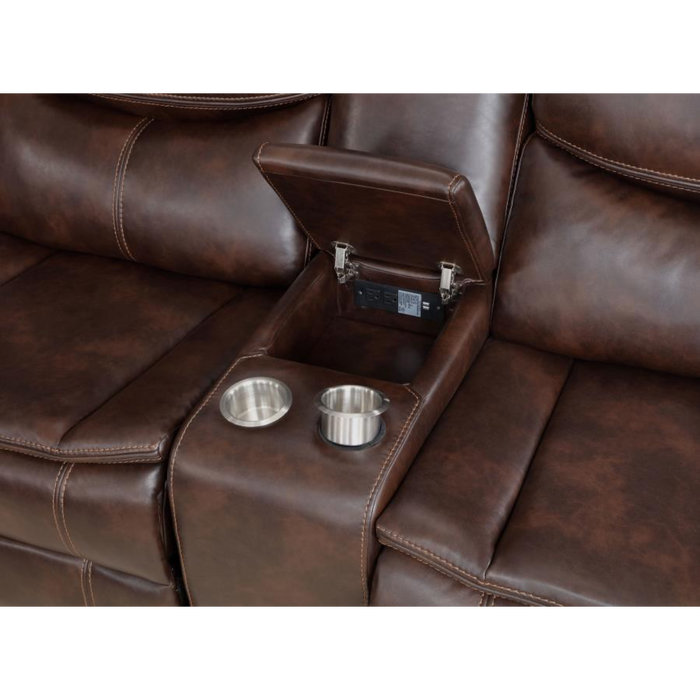 Coaster Sycamore Upholstered Power Reclining Sectional Sofa Brown - Bed & Sofa Hub