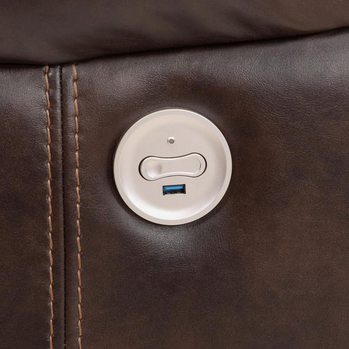 Coaster Sycamore Upholstered Power Reclining Sectional Sofa Brown - Bed & Sofa Hub