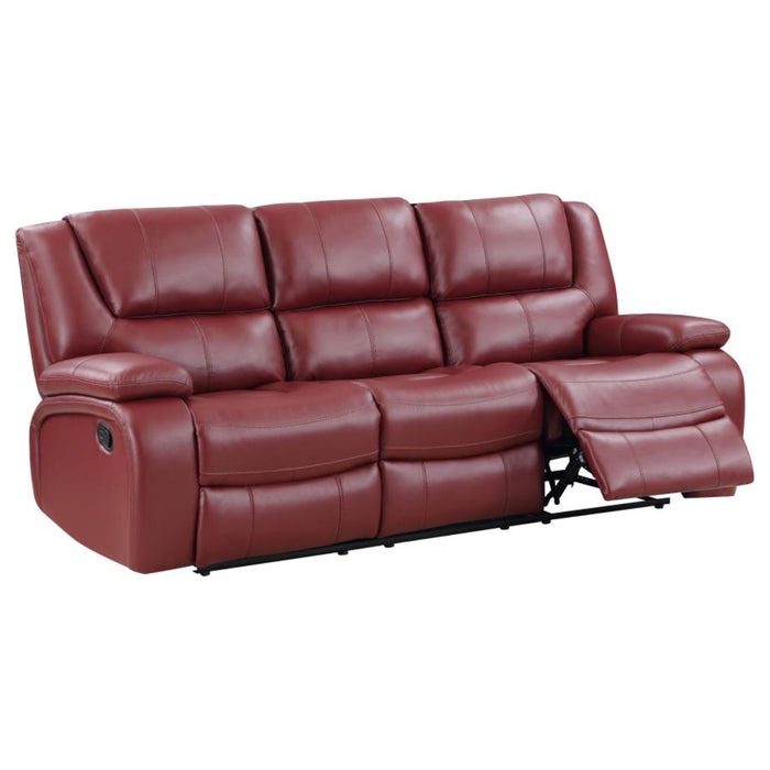 Coaster Camila 3-piece Upholstered Reclining Sofa Living Room Set Red - Bed & Sofa Hub