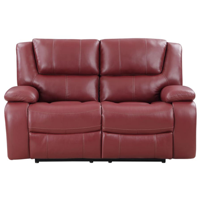 Coaster Camila 3-piece Upholstered Reclining Sofa Living Room Set Red - Bed & Sofa Hub