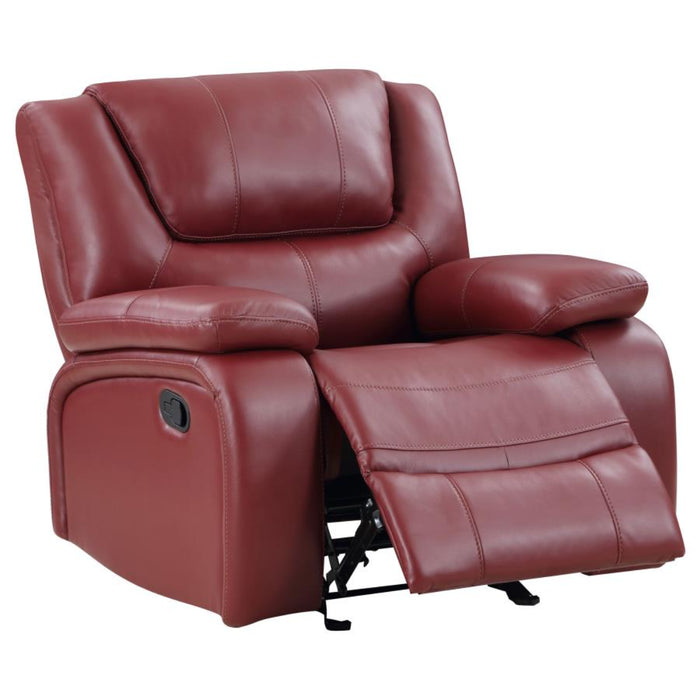 Coaster Camila 3-piece Upholstered Reclining Sofa Living Room Set Red - Bed & Sofa Hub