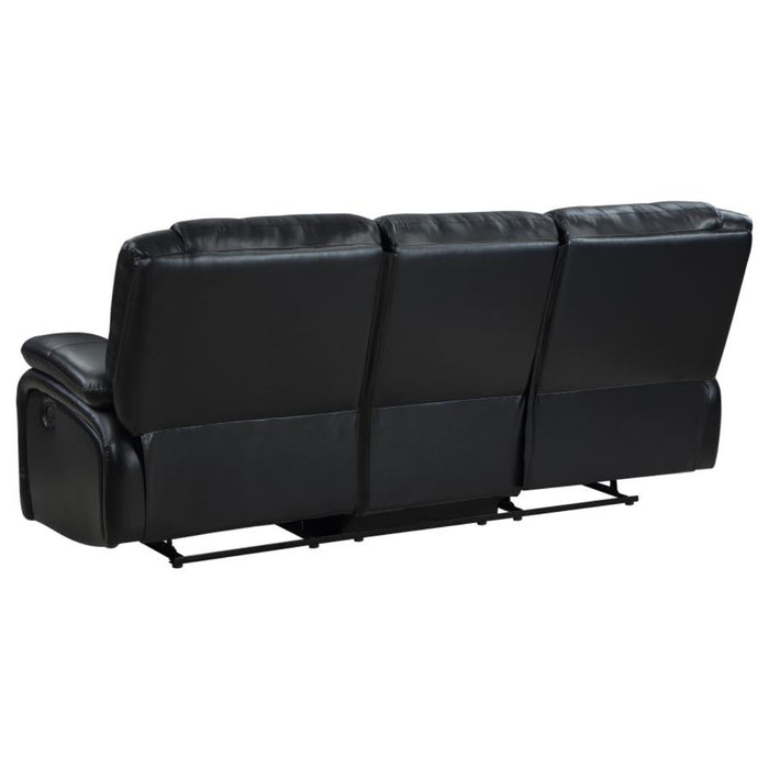 Coaster Camila 3-piece Upholstered Motion Reclining Sofa Living Room Set Black - Bed & Sofa Hub
