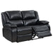 Coaster Camila 3-piece Upholstered Motion Reclining Sofa Living Room Set Black - Bed & Sofa Hub