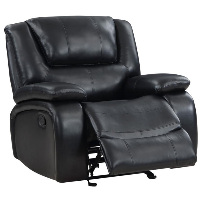 Coaster Camila 3-piece Upholstered Motion Reclining Sofa Living Room Set Black - Bed & Sofa Hub