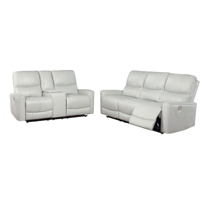 Coaster Greenfield 2-piece Power Reclining Sofa Living Room Set Ivory - Bed & Sofa Hub