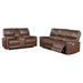 Coaster Greenfield 2-piece Power Reclining Sofa Living Room Set Saddle Brown - Bed & Sofa Hub