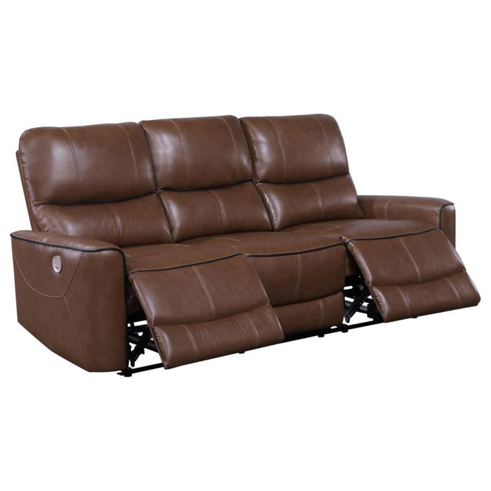 Coaster Greenfield 2-piece Power Reclining Sofa Living Room Set Saddle Brown - Bed & Sofa Hub