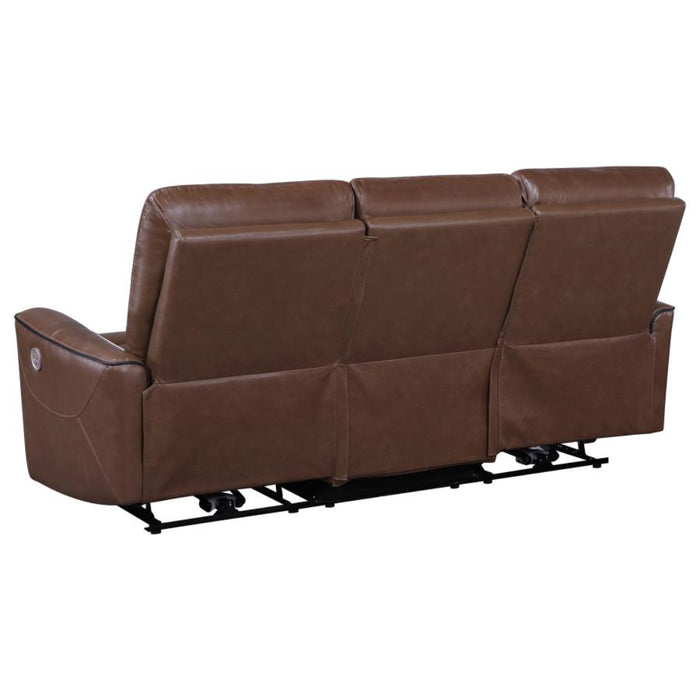 Coaster Greenfield 2-piece Power Reclining Sofa Living Room Set Saddle Brown - Bed & Sofa Hub