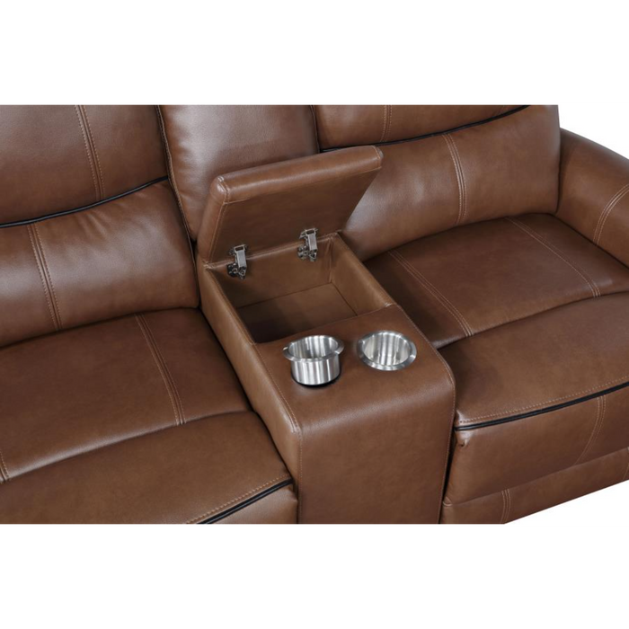 Coaster Greenfield 2-piece Power Reclining Sofa Living Room Set Saddle Brown - Bed & Sofa Hub