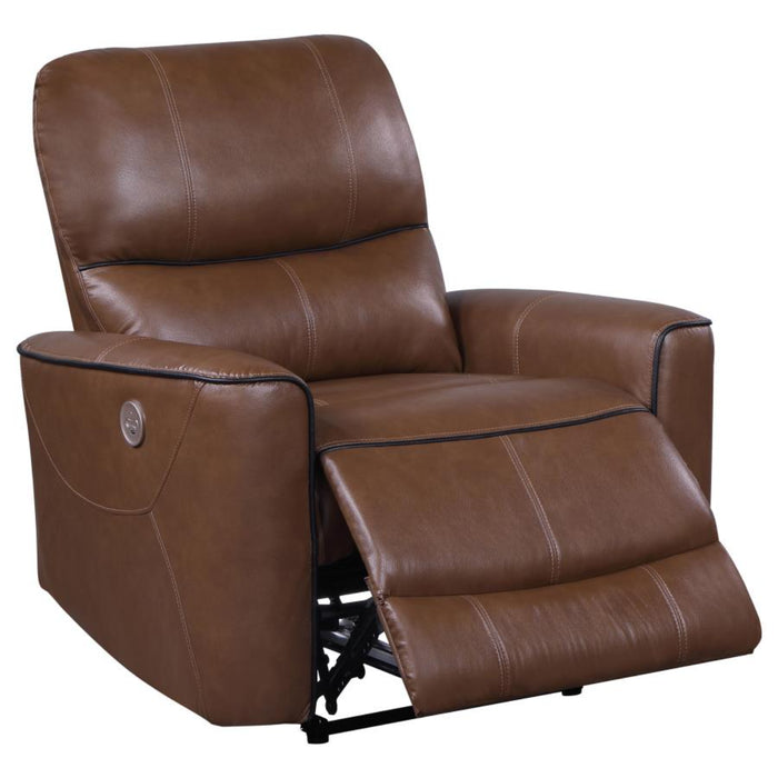 Coaster Greenfield 3-piece Power Reclining Sofa Living Room Set Saddle Brown - Bed & Sofa Hub