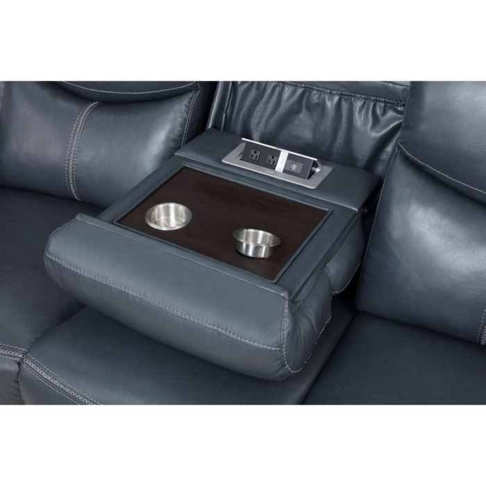 Coaster Sloane 2-piece Upholstered Reclining Sofa Living Room Set Blue - Bed & Sofa Hub