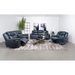 Coaster Sloane 3-piece Upholstered Reclining Sofa Living Room Set Blue - Bed & Sofa Hub