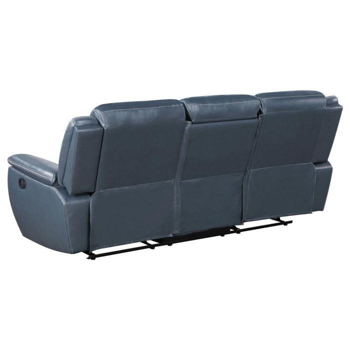 Coaster Sloane 3-piece Upholstered Reclining Sofa Living Room Set Blue - Bed & Sofa Hub
