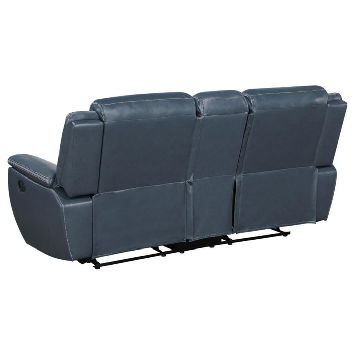 Coaster Sloane 3-piece Upholstered Reclining Sofa Living Room Set Blue - Bed & Sofa Hub