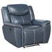 Coaster Sloane 3-piece Upholstered Reclining Sofa Living Room Set Blue - Bed & Sofa Hub