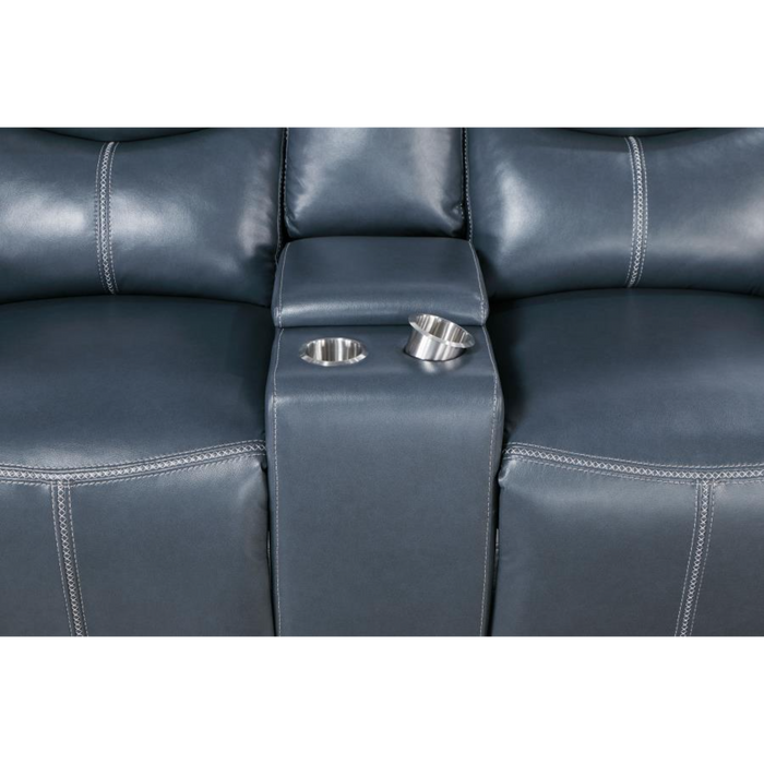 Coaster Sloane 3-piece Upholstered Reclining Sofa Living Room Set Blue - Bed & Sofa Hub