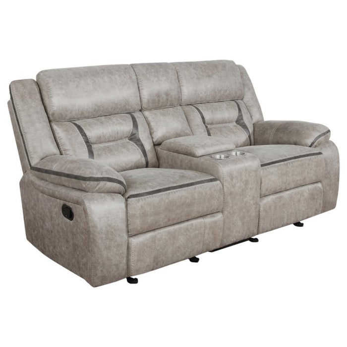Coaster Greer 3-piece Upholstered Reclining Sofa Living Room Set Taupe - Bed & Sofa Hub